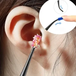 2pcs Double-Sided Earpick Soft Silicone Spiral Rotating Ear Wax Cleaner Ears Remover Clean Tool Spiral Design