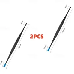 2pcs Double-Sided Earpick Soft Silicone Spiral Rotating Ear Wax Cleaner Ears Remover Clean Tool Spiral Design