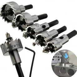 5Pcs Drill Bit Carbide Tip HSS Hole Saw Set Stainless Steel Metal Alloy 16/18.5/20/25/30mm Woodworking Tools