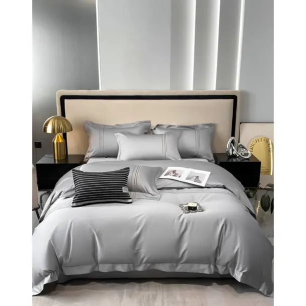 4PCS Duvet Cover Bedding Set 100% Organic Cotton Soft and Breathable Fabric Includes Duvet Cover and Pillowcases for a Comfortable Sleep