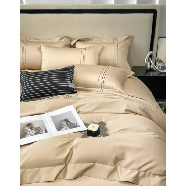 4PCS Duvet Cover Bedding Set 100% Organic Cotton Soft and Breathable Fabric Includes Duvet Cover and Pillowcases for a Comfortable Sleep