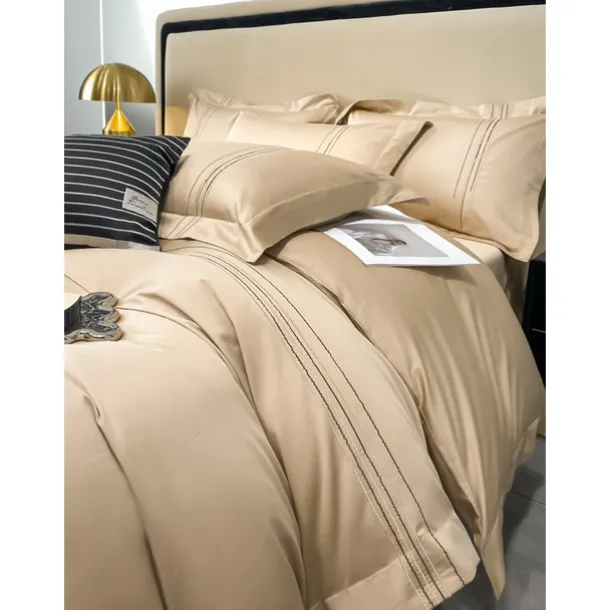 4PCS Duvet Cover Bedding Set 100% Organic Cotton Soft and Breathable Fabric Includes Duvet Cover and Pillowcases for a Comfortable Sleep