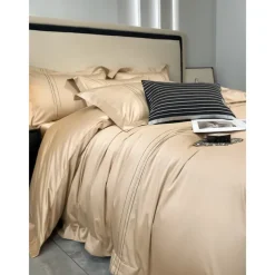 4PCS Duvet Cover Bedding Set 100% Organic Cotton Soft and Breathable Fabric Includes Duvet Cover and Pillowcases for a Comfortable Sleep