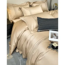 4PCS Duvet Cover Bedding Set 100% Organic Cotton Soft and Breathable Fabric Includes Duvet Cover and Pillowcases for a Comfortable Sleep