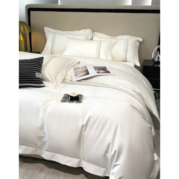 4PCS Duvet Cover Bedding Set 100% Organic Cotton Soft and Breathable Fabric Includes Duvet Cover and Pillowcases for a Comfortable Sleep