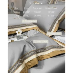 4PCS Duvet Cover Bedding Set 100% Organic Cotton Soft and Breathable Fabric Includes Duvet Cover and Pillowcases for a Comfortable Sleep