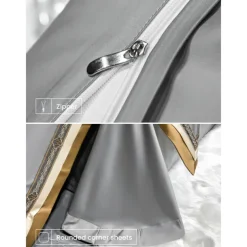 4PCS Duvet Cover Bedding Set 100% Organic Cotton Soft and Breathable Fabric Includes Duvet Cover and Pillowcases for a Comfortable Sleep