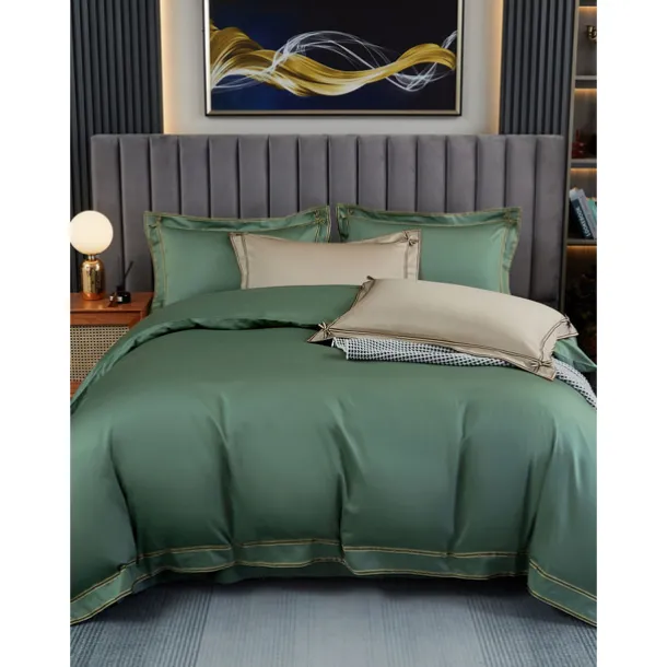 4PCS Duvet Cover Bedding Set 100% Organic Cotton Soft and Breathable Fabric Includes Duvet Cover and Pillowcases for a Comfortable Sleep