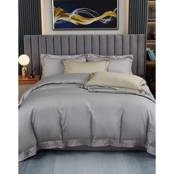 4PCS Duvet Cover Bedding Set 100% Organic Cotton Soft and Breathable Fabric Includes Duvet Cover and Pillowcases for a Comfortable Sleep