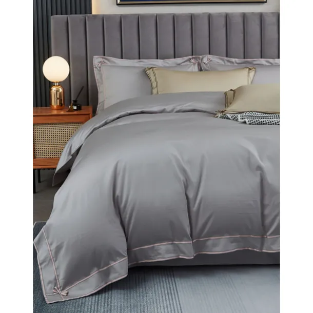 4PCS Duvet Cover Bedding Set 100% Organic Cotton Soft and Breathable Fabric Includes Duvet Cover and Pillowcases for a Comfortable Sleep