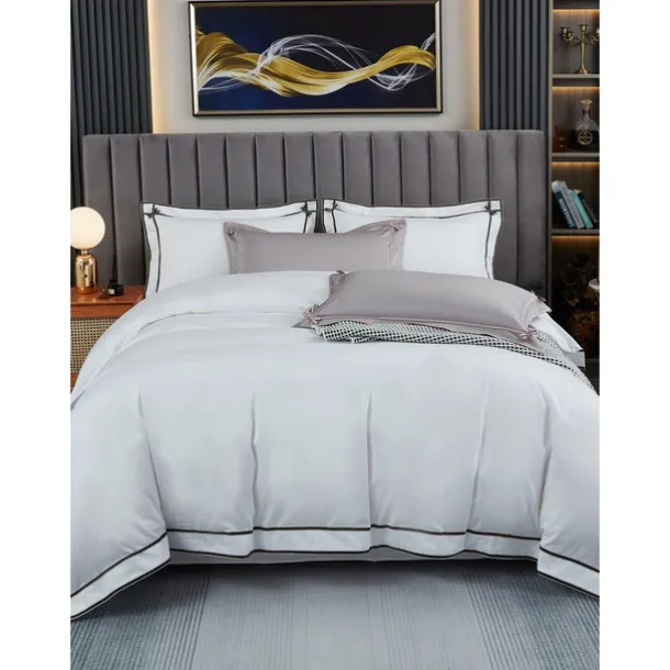 4PCS Duvet Cover Bedding Set 100% Organic Cotton Soft and Breathable Fabric Includes Duvet Cover and Pillowcases for a Comfortable Sleep