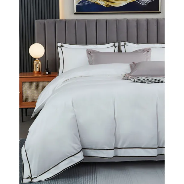 4PCS Duvet Cover Bedding Set 100% Organic Cotton Soft and Breathable Fabric Includes Duvet Cover and Pillowcases for a Comfortable Sleep