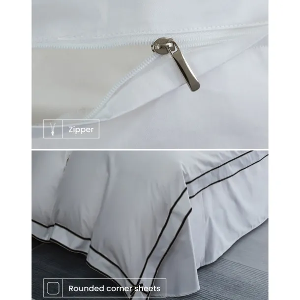 4PCS Duvet Cover Bedding Set 100% Organic Cotton Soft and Breathable Fabric Includes Duvet Cover and Pillowcases for a Comfortable Sleep