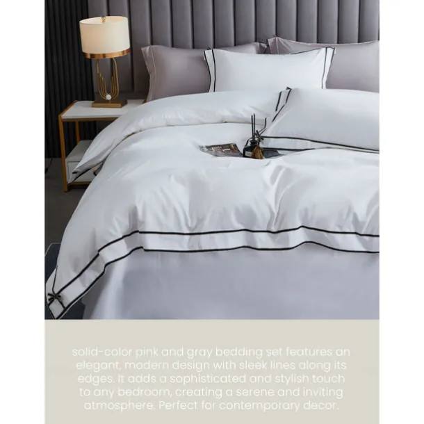 4PCS Duvet Cover Bedding Set 100% Organic Cotton Soft and Breathable Fabric Includes Duvet Cover and Pillowcases for a Comfortable Sleep