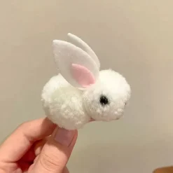 1/3pcs Easter Bunny Hair Clips - Fluffy Plush, Warm 3D Rabbit Design for Women - Perfect for Parties & Casual Wear
