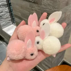 1/3pcs Easter Bunny Hair Clips - Fluffy Plush, Warm 3D Rabbit Design for Women - Perfect for Parties & Casual Wear