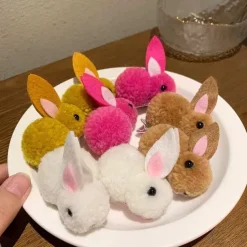 1/3pcs Easter Bunny Hair Clips - Fluffy Plush, Warm 3D Rabbit Design for Women - Perfect for Parties & Casual Wear