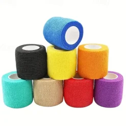 12PCS Elastic Self-Adhesive Bandages - Durable First Aid Wrap for Sports Wrist & Ankle Support - Comfortable Reusable Quick-Apply 12-Color Variety Set