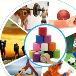 12PCS Elastic Self-Adhesive Bandages - Durable First Aid Wrap for Sports Wrist & Ankle Support - Comfortable Reusable Quick-Apply 12-Color Variety Set