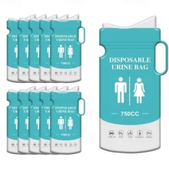 12pcs Emergency Portable Urine Bag, Travel Urinal Bag, Disposable Urine Bag Used for Emergency Situations for Traffic Jams, Vomiting, Camping. Unisex Urinal Bag 750ML