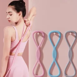 3pcs Figure 8 Exercise Resistance Bands with Handles for Women Men Arms Shoulders Back Legs Keep Shaped, Full Body Fitness Workout Yoga Pulling Rope for Home Gym, 15/25/35 Lbs Elastic Set