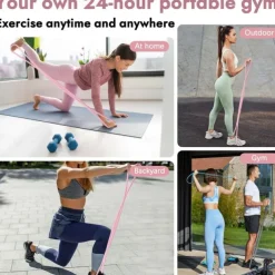 3pcs Figure 8 Exercise Resistance Bands with Handles for Women Men Arms Shoulders Back Legs Keep Shaped, Full Body Fitness Workout Yoga Pulling Rope for Home Gym, 15/25/35 Lbs Elastic Set