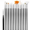 15pcs Fine Detail Paint Brush Set - Miniature Paint Brush For Detailing & Art Painting - Acrylic, Watercolor, Oil,Models, Airplane Kits, Nail Artist Supplies, Gift For Kids
