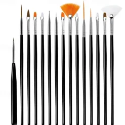 15pcs Fine Detail Paint Brush Set - Miniature Paint Brush For Detailing & Art Painting - Acrylic, Watercolor, Oil,Models, Airplane Kits, Nail Artist Supplies, Gift For Kids