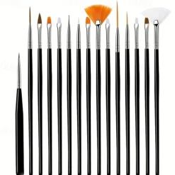 15pcs Fine Detail Paint Brush Set - Miniature Paint Brush For Detailing & Art Painting - Acrylic, Watercolor, Oil,Models, Airplane Kits, Nail Artist Supplies, Gift For Kids