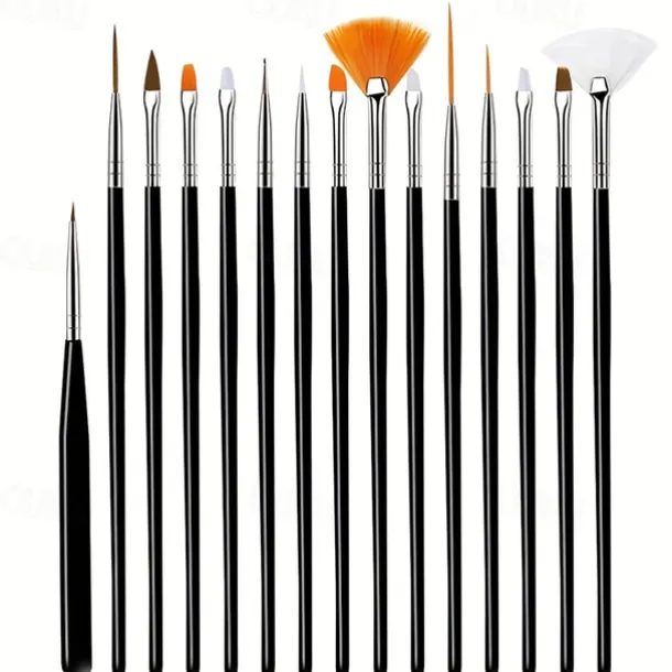15pcs Fine Detail Paint Brush Set - Miniature Paint Brush For Detailing & Art Painting - Acrylic, Watercolor, Oil,Models, Airplane Kits, Nail Artist Supplies, Gift For Kids