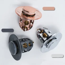 2pcs Flower Hair Cather Shower Drain, Pop-Up Bounce Core Basin Drain Filter, Sink Strainer Bathtub Stopper Bath Plug Bathroom Gadgets