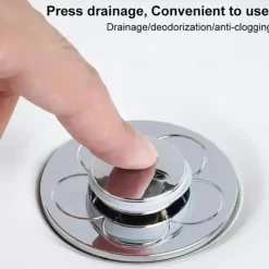 2pcs Flower Hair Cather Shower Drain, Pop-Up Bounce Core Basin Drain Filter, Sink Strainer Bathtub Stopper Bath Plug Bathroom Gadgets