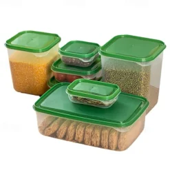 17PCS Food Container Fridge Bins, Leakproof Food Grade Plastic Various Sizes with Lid for Leftover Meals