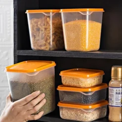 17PCS Food Container Fridge Bins, Leakproof Food Grade Plastic Various Sizes with Lid for Leftover Meals