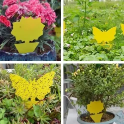 20Pcs Fruit Fly Traps Fungus Gnat Traps Yellow Sticky Bug Traps Non-Toxic and Odorless for Indoor Outdoor Use Protect The Plant.