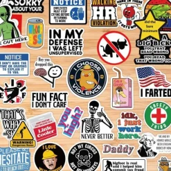 150pcs Funny Stickers for Adults, Suitable For Bumpers,Safety Helmets,Water Bottles,Colleagues,Computers Vinyl Waterproof Decals