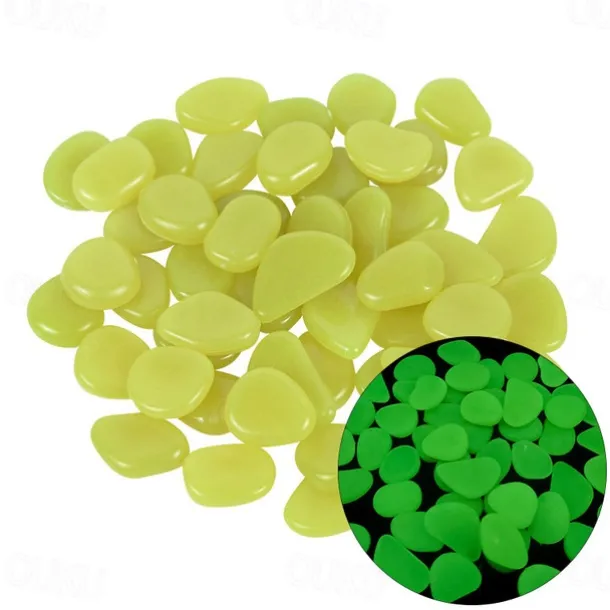100Pcs Garden Decor Luminous Stones Glow In Dark Decorative Pebbles Pebble Rocks Outdoor Fish Tank Aquarium Decorations