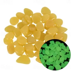 100Pcs Garden Decor Luminous Stones Glow In Dark Decorative Pebbles Pebble Rocks Outdoor Fish Tank Aquarium Decorations