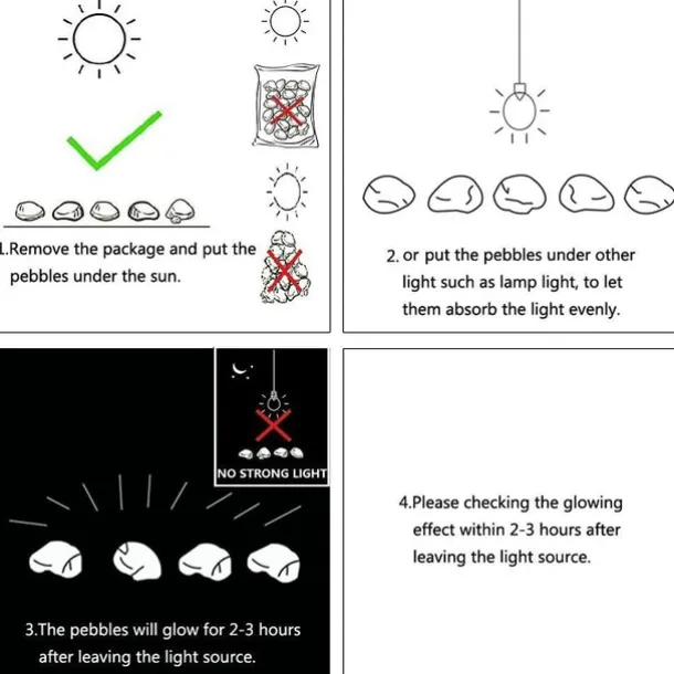 100Pcs Garden Decor Luminous Stones Glow In Dark Decorative Pebbles Pebble Rocks Outdoor Fish Tank Aquarium Decorations