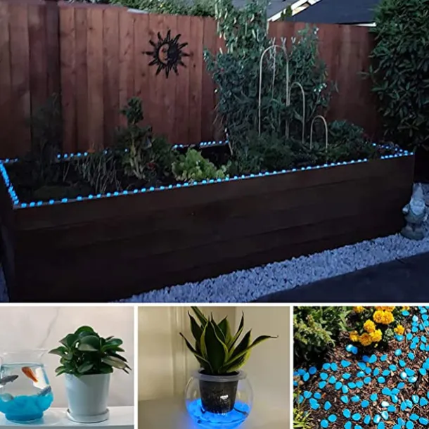100Pcs Garden Decor Luminous Stones Glow In Dark Decorative Pebbles Pebble Rocks Outdoor Fish Tank Aquarium Decorations