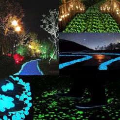 100Pcs Garden Decor Luminous Stones Glow In Dark Decorative Pebbles Pebble Rocks Outdoor Fish Tank Aquarium Decorations