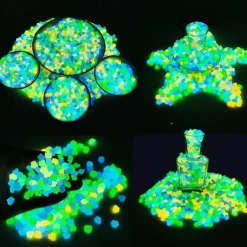 500PCS Garden Decoration Pebbles, Glow in The Dark Luminous Stones, Decorative Pebbles for Outdoor, Fish Tank, and Aquarium Decor