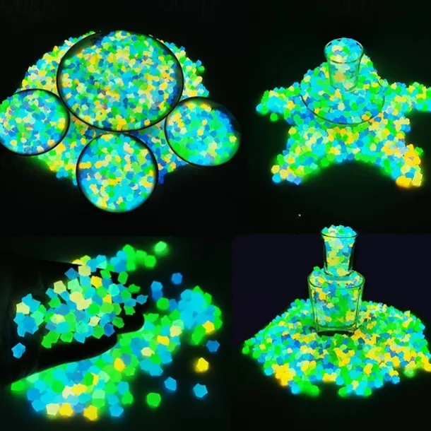 500PCS Garden Decoration Pebbles, Glow in The Dark Luminous Stones, Decorative Pebbles for Outdoor, Fish Tank, and Aquarium Decor