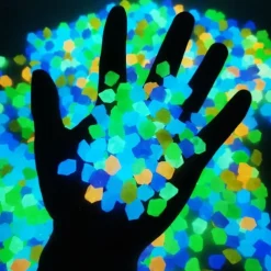 500PCS Garden Decoration Pebbles, Glow in The Dark Luminous Stones, Decorative Pebbles for Outdoor, Fish Tank, and Aquarium Decor