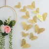 12pcs Golden Butterfly Decorations - 3D Wall Art for Parties, Crafts, and Baby Showers - Easy to Apply Stickers for Beautiful and Elegant Decor