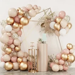 122pcs Golden Latex Balloon Chain Wedding Proposal Venue Decoration Balloon