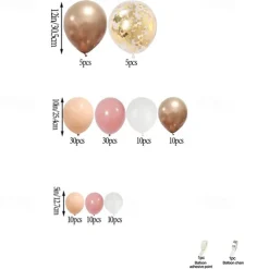 122pcs Golden Latex Balloon Chain Wedding Proposal Venue Decoration Balloon