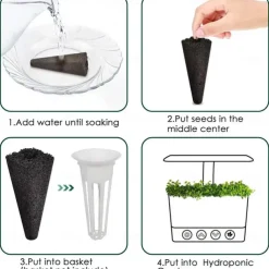 10PCS Grow Sponges, Seed Pod Kit Root Growth Sponges Replacement Seed Pods Compatible with Hydroponics Sponges Seed Starter Sponges Refill Pods for Hydroponic Growing System Indoor Garden