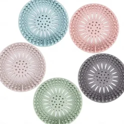 5pcs Hair Catcher, Durable Silicone Hair Stopper, Shower Drain Covers, Easy To Install And Clean, Suit For Bathroom Bathtub And Kitchen