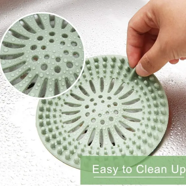 5pcs Hair Catcher, Durable Silicone Hair Stopper, Shower Drain Covers, Easy To Install And Clean, Suit For Bathroom Bathtub And Kitchen